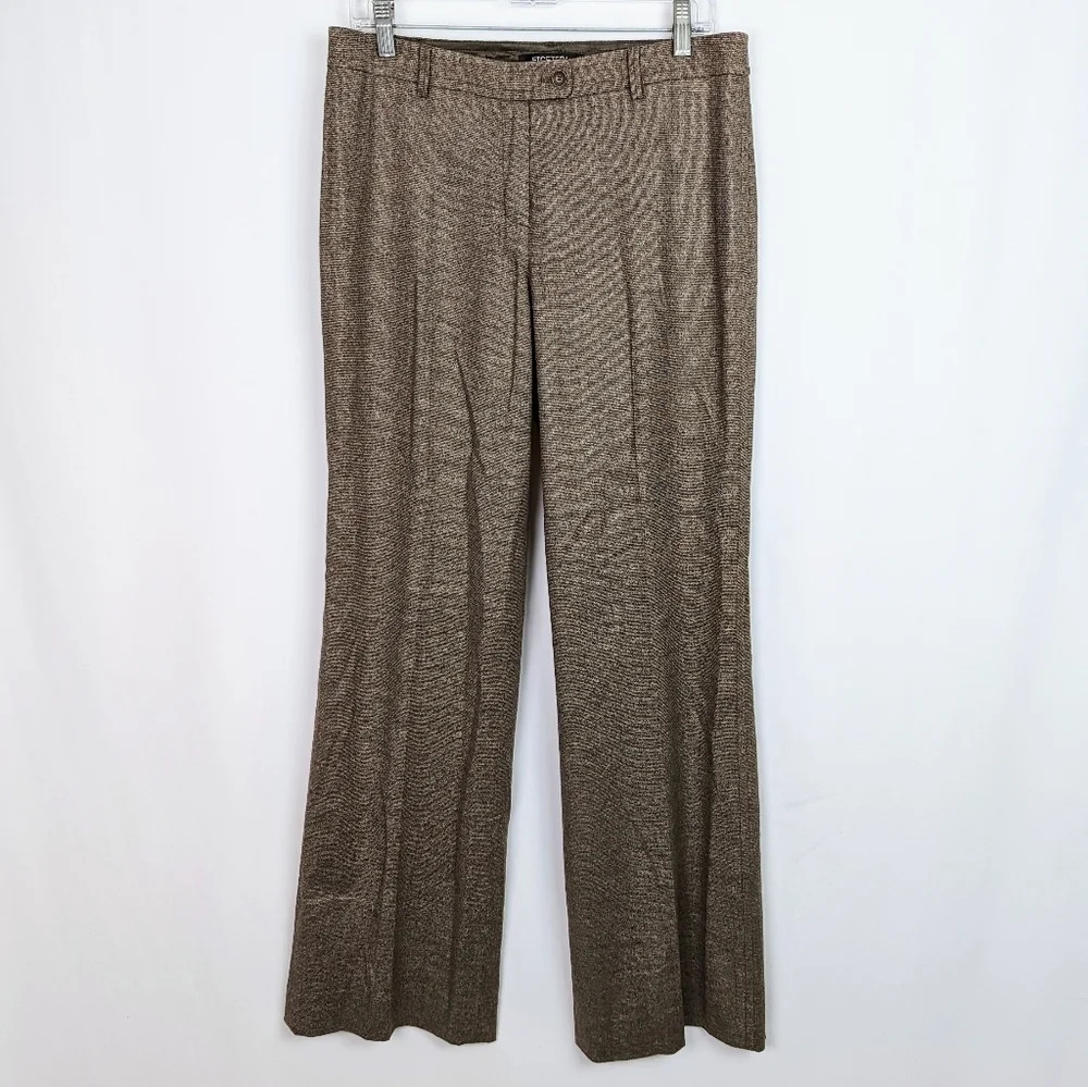 Etcetera Dress Pants High Waisted Wide Straight Leg Wool Blend Trousers Slacks 8
